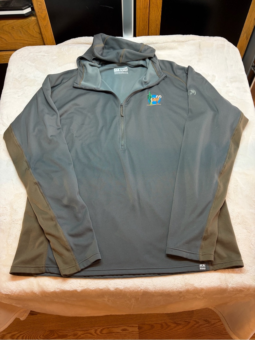KUIU Pullover Hoodie Mens 2XL Green/Khaki 1/4 Zip Long Sleeve